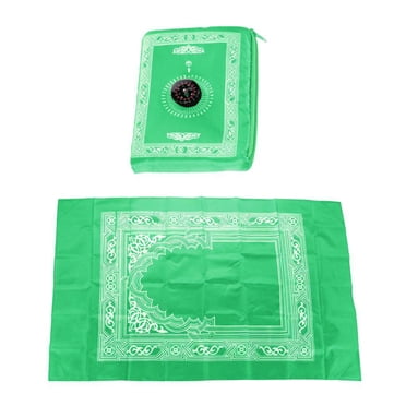 Xingzhi Muslim Prayer Rug Polyester Portable Braided Mats Simply Print Light Green