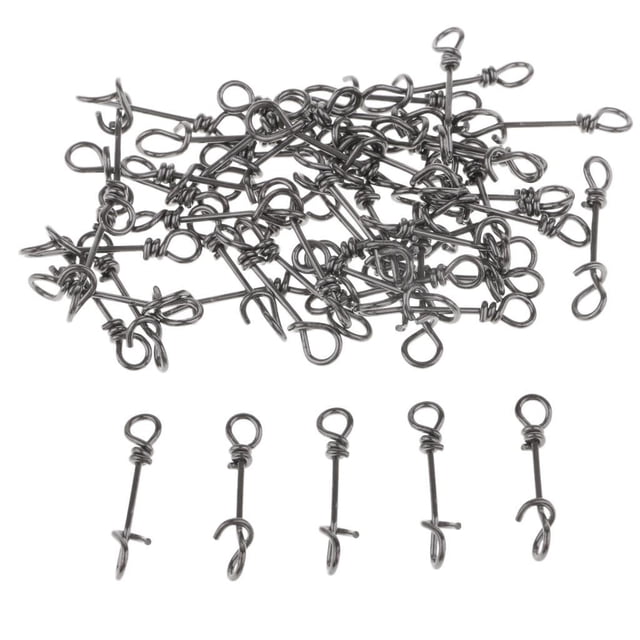 Almencla 50 Pièces en Acier Inoxydable Verrouille Rapidement le Clip de Pêche 22mm
