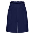 thumbnail image 4 of Soki Wide-leg Shorts for Women Summer Solid Color Elastic Waist Pockets Loose Shorts, 4 of 5