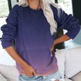 thumbnail image 3 of RKSTN Chandails en Molleton pour Femmes Mode Automne 2023 Couleur Dégradée Manches Longues Chandail en Molleton Grande Taille Ample Col Rond Doux Chandail Tops, 3 of 5