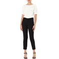 thumbnail image 2 of INSPIRE CHIC Women's Boat Neck Short Puff Sleeves Ruffle Top Blouses L White, 2 of 7