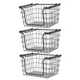 thumbnail image 1 of Oceanstar Stackable Metal Wire Storage Basket Set for Pantry, Countertop, Kitchen or Bathroom – Black, Set of 3, 1 of 2