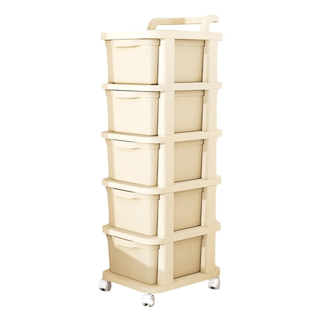 Lipstore Chariot de Rangement à Tiroirs avec Roulettes Pivotantes à 360 Degrés Chariot de Rangement Roulant pour Dortoir 5 Niveaux