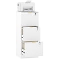 thumbnail image 1 of HOMCOM 3 Drawer File Cabinet Fluted Vertical Filing Cabinet with Lock White, 1 of 10