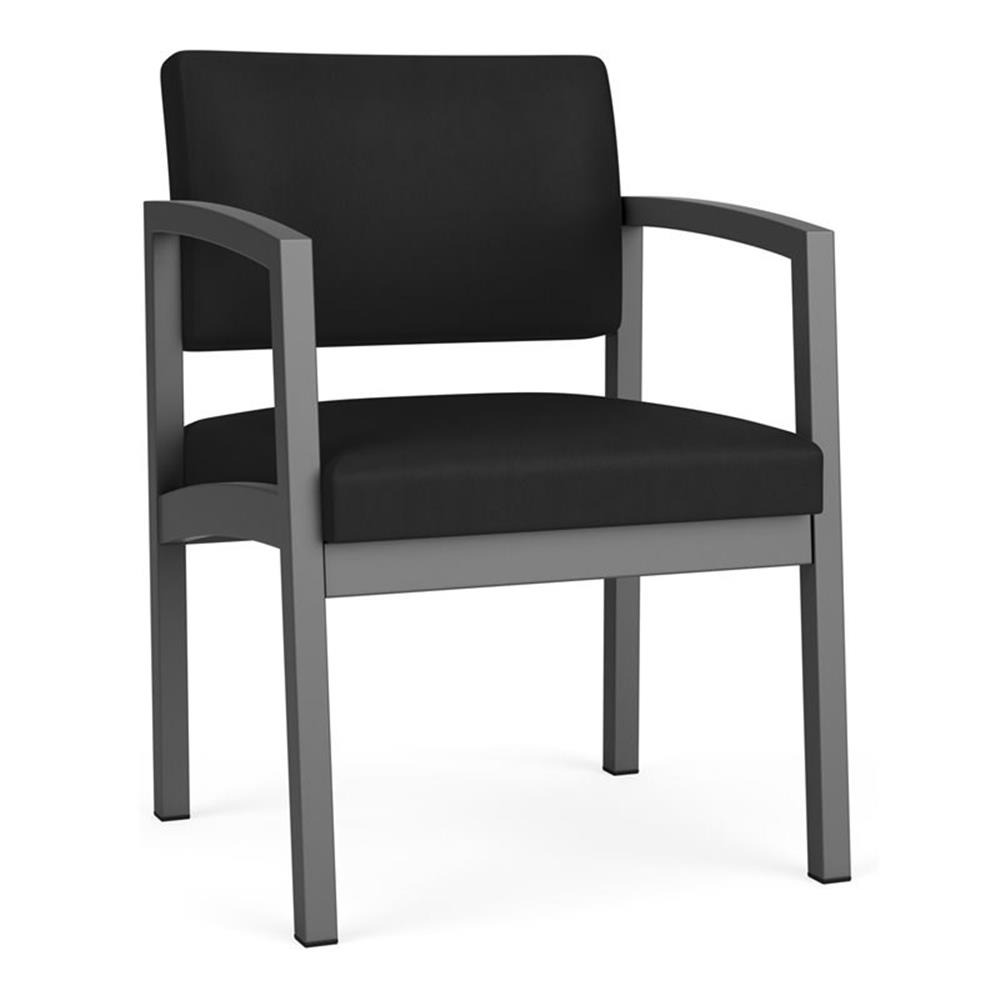Fauteuil d'Appoint pour Réception et Salle d'Attente Lenox en Acier / Acier Charbon / Noir
