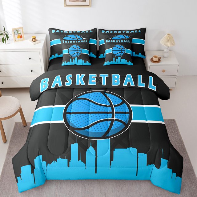 YST Kids Sport Bedding Set, 7-Piece, Sports Theme, Basketball, Full Size