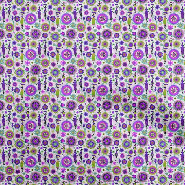 oneOone Cotton Flex Purple Fabric African Sewing Craft Projects Fabric Prints By Yard 40 Inch Wide