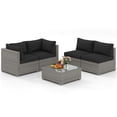 thumbnail image 2 of Costway 5 PCS Outdoor Patio Sectional Sofa Couch PE Rattan Conversation Set Black, 2 of 10