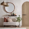 thumbnail image 2 of Bouclair Beige Fabric Ottoman Storage Bench on Wooden Legs, 2 of 10