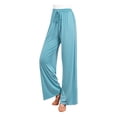 thumbnail image 1 of Diufon Straight Pants for Women Elastic High Waist Drawstring Pants Cotton Solid Color Lounge Wide Leg Pants, 1 of 6