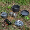 thumbnail image 1 of Graflsoa Compact Foldable Outdoor Cookware Set with Green Handle, Lightweight for Camping & Picnics, 16cm Pot & 800ml Kettle, Durable Hard-Anodized Aluminum, 1 of 6