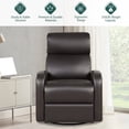 thumbnail image 3 of Costway Recliner Chair Swivel Rocker Manual Single Sofa Lounger w/Footrest Brown, 3 of 10