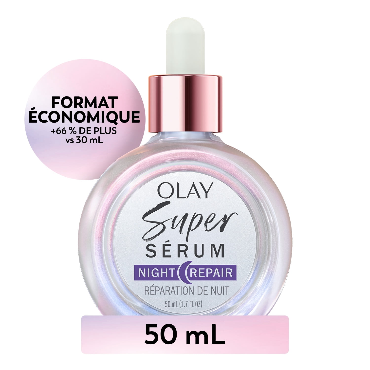 Olay Super Serum Night Repair 5-in-1 Lightweight Skin Cell Renewing Face Serum, Wrinkle Correcting Skin Care Treatment with Salicylic Acid, Niacinamide, Lactic Acid, Glycerin, Peptide
