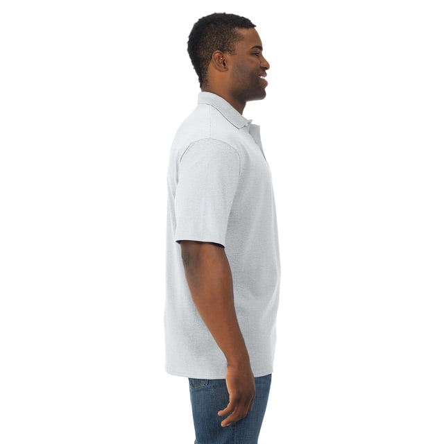 Jerzees Mens SpotShield Short Sleeve Pocket Jersey Sport Shirt, L, Ash