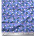 thumbnail image 1 of Soimoi Blue Viscose Chiffon Fabric Leaves,Insect & Floral Artistic Print Sewing Fabric BTY 42 Inch Wide, 1 of 3