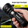 thumbnail image 2 of Flashlight P70 Flashlight Quad-core Strong Light Flashlight Rechargeable Ultra-bright Long-range Led Searchlight ,Powerful Illumination, 2 of 7