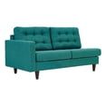 thumbnail image 2 of Modway Empress Left-Facing Upholstered Polyester Fabric Loveseat in Teal Blue, 2 of 5