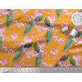 thumbnail image 2 of Soimoi Polyester Crepe Fabric Floral & Peacock Bird Print Sewing Fabric Yard 42 Inch Wide, 2 of 3