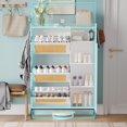 thumbnail image 3 of Yiwa Rattan Shoe Cabinet for Entryway, Hidden Wood Shoe Rack Storage with 3 Flip Drawers, Narrow Freestanding Shoe Organizer Cabinet for Hallway, Easy Assembly, 3 of 8