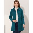thumbnail image 2 of INSPIRE CHIC Manteau Trench d'Hiver pour Femme à Col Rabattu, Simple Boutonnage, Bleu Lac, L, 2 of 6