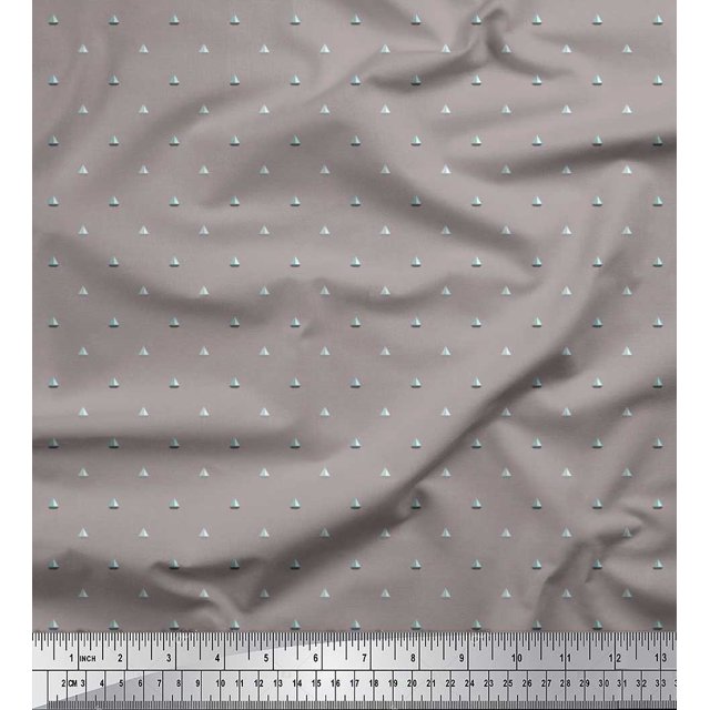 Soimoi Poly Georgette Fabric Sailboat Shirting Print Sewing Fabric Yard 52 Inch Wide