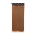 thumbnail image 1 of 23.6 Inch Hair Extension Straight Clip in Synthetic Hair Extensions with 5 Clips Per Hairpiece for Women Girls, 1 of 6