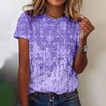 thumbnail image 1 of Meichang Chemises Grande Taille pour Femmes Chic Décontracté Chemise Basique Mode d'Été T-Shirt Imprimé Hauts Décontractés T-Shirt à Manches Courtes Ample Col Ras du Cou Chandail T-Shirts, 1 of 4