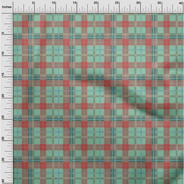 oneOone Viscose Chiffon Fabric Tartan Check Decor Fabric Printed BTY 42 Inch Wide