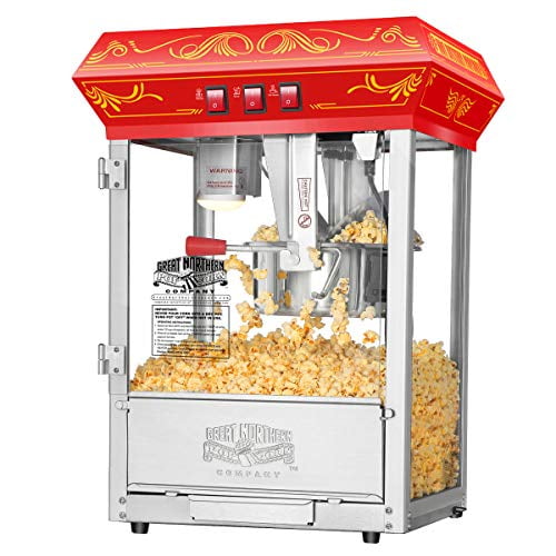 Great Northern Popcorn Machine à Maïs Soufflé de Comptoir, Popper de Comptoir, Rouge