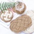 thumbnail image 4 of CAROOTU Hand-woven Heat Insulation Placemats Twine Woven Coasters Boho Style Kitchen Tool for Home Restaurant, 4 of 7