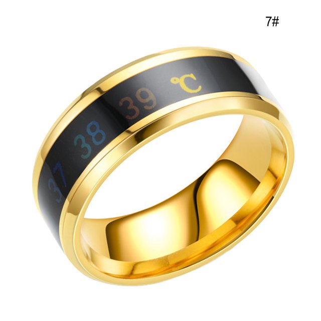 Couple Rings Delicate Ring Smart Sensor Body Temperature Small Easy Storage Special Lightness Finger Jewelry Wedding Women Engagement Gloden 7#