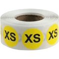 thumbnail image 1 of XS Autocollants de Taille de Vêtements de Couleur Jaune 0,75" Pouce Rond 500 Pack, 1 of 1