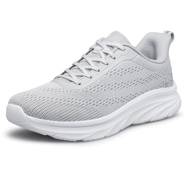 Chaussures de Marche pour Hommes à Enfiler Antidérapantes Chaussures de Course Légères Chaussures de Tennis Respirantes Chaussures d'Entraînement Confortables Espadrilles Mode Gris Pâle Taille 13
