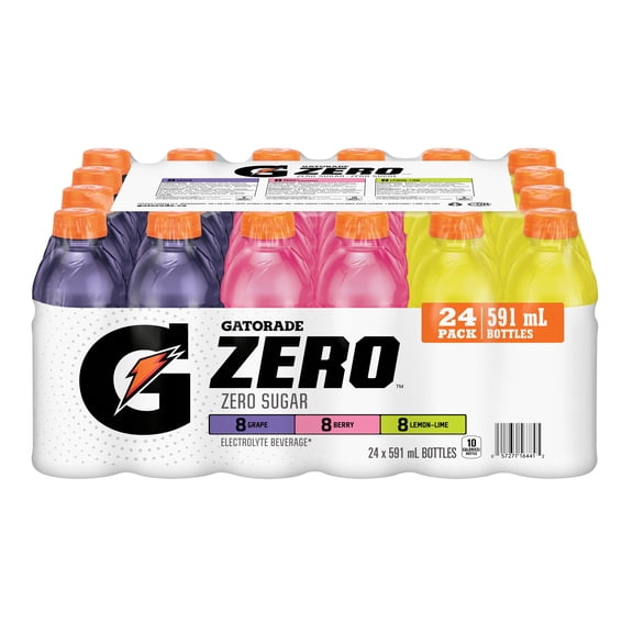 Gatorade Zero Sugar Variety pack Electrolyte Beverage 24 x 591 ml, Bottles