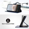 thumbnail image 2 of Premium Flip Case for iPhone 17 Pro Carbon Fiber Texture, Stand & Magnetic Clasp Blue, 2 of 7