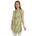 thumbnail image 3 of Moomaya Tunique Sans Manches en Coton Imprimé à Col en V Haut Long d'Été Blouse Décontractée pour Femmes, 3 of 6