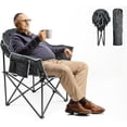 thumbnail image 1 of Lilypelle Oversized XL Camping Chair, Portable Full Padded Saucer Chair, Folding Camping Chair with Cup Holder & Carry Bag, Supports 500 lbs Heavy Duty Lawn Chairs for Camping, Patio, Picnics, 1 of 9