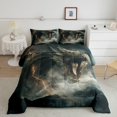thumbnail image 2 of YST Ensemble de Douillette 3D Dragon Format Simple, Ensembles de Literie Doux Imprimés Dinosaure Rugissant Roche, Ensembles de Douillette de Literie Faune Tonnerre pour Enfants Garçons pour Chambre, Couette Chaude Gothique Ciel Brun Blanc, 2 of 6