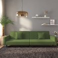 thumbnail image 1 of vidaXL 2-Seater Sofa Bed with Two Pillows Dark Green Velvet, 1 of 5