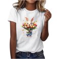 thumbnail image 2 of Weiqiqre Womens Tops Happy Easter T Shirt Easter Bunny Shirt Cute Rabbit Graphic Tee Gift Spring Tees Tops, 2 of 4