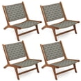 thumbnail image 1 of Coatway 4 PCS Patio Teak Wood Chair with Nylon Webbing Seat & Back for Backyard, Porch, 1 of 8