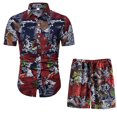 thumbnail image 1 of Men‘s Summer 2-Piece Beach Printed Short Sleeve Shirts & Shorts Pants Sets Note Please Buy One Or Two Sizes Larger, 1 of 3