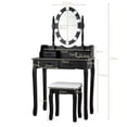 thumbnail image 3 of Patiojoy Ensemble Coiffeuse Table et Commode avec Lumière DEL, Noir, 3 of 9