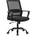 thumbnail image 1 of BestOffice Swivel Rolling Computer Chair, Executive Task Mesh Chair with Lumbar Support, Adjustable Stool Design, Black, 1 of 7