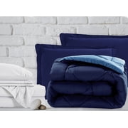 Mocassi 7-Piece Bed-in-a-Bag Comforter & Sheet Set 7-Piece Twin XL Size Bed-in-a-Bag, Super Cozy Bed Sheets and Comforter Set, Wrinkle and Stain Resistant, Navy/Aqua