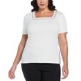thumbnail image 1 of RAFAELLA Women's Square Neckline Short Sleeve Tee Shirt, 1 of 3
