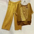 thumbnail image 1 of Ensembles d'Été Deux Pièces pour Femmes Imprimé Col Ras du Cou Manches Courtes Chandail à Enfiler Hauts + Pantalons Ensemble Pantalons Ensembles Femmes Tenues 2 Pcs en Liquidation, 1 of 6
