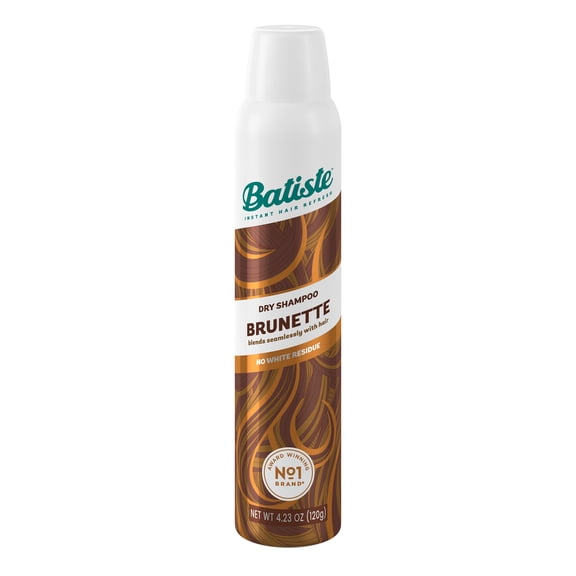 Batiste Brunette Dry Shampoo Spray, Brown & Auburn Hair, Refresh Hair and Absorb Oil Between Washes, 200 ml