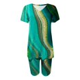 thumbnail image 4 of Ensembles Assortis pour Femmes Mode Blouse à Col en V T-Shirts à Manches Courtes Shorts Ensembles de Tenue Décontractée Ensembles Deux Pièces pour Femmes en Liquidation, 4 of 4