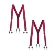 thumbnail image 1 of Buyless Fashion Bretelles Formelles pour Hommes en Sergé de Satin, Lot de 2 - Dos en Y Ajustable à 6 Pinces de 48 Pouces - Bout en Cuir de 1 1/4 Pouces, 1 of 7